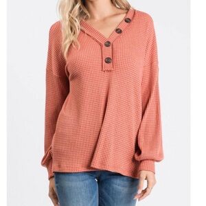 Hailey & co blue Knit Button-Up Sweater